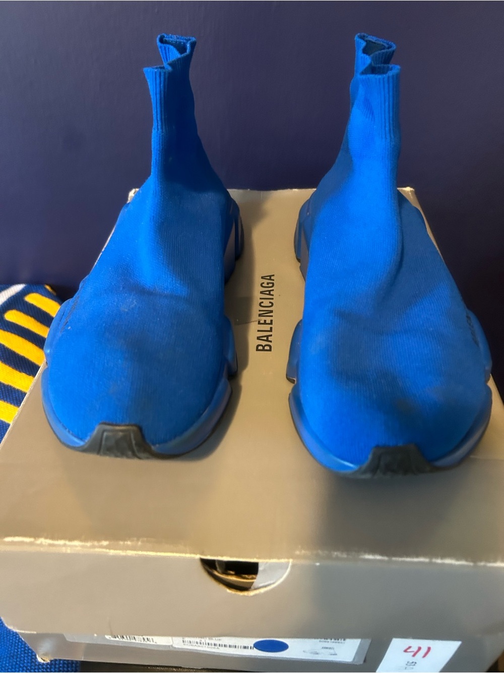 Balenciaga Royal Blue Sock Runner Sneakers - Picture 3 of 6
